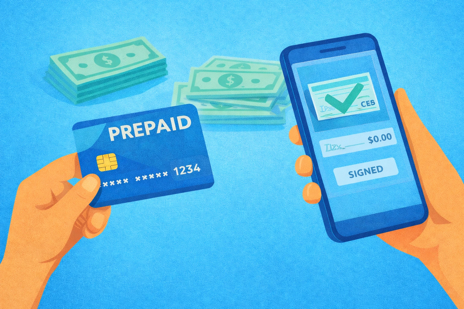 Prepaid debit cards that allow instant mobile check deposits without a bank account